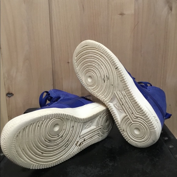 Nike Air Force 1 High Royal Blue Suede Kids Youth Basketball Size 4.5y - Picture 5 of 9